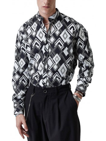 ανδρικό πουκάμισο stefan 9018fw24-01 μαύρο