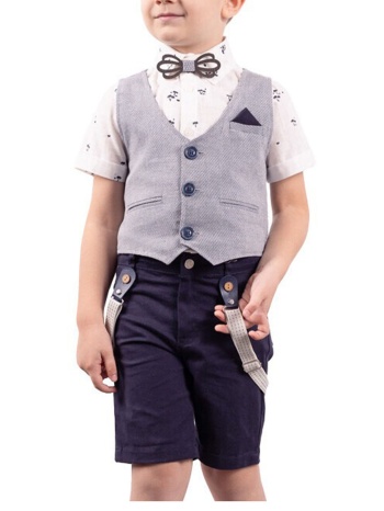 παιδικό σετ πουκάμισο για αγόρι hashtag 242841 navy σε προσφορά