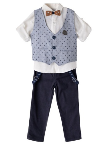 παιδικό σετ πουκάμισο για αγόρι hashtag 242840 μπλε σε προσφορά