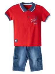 παιδικό σετ μπλούζα για αγόρι hashtag 242805 κόκκινο