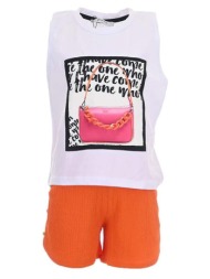 παιδικό σετ μπλούζα για κορίτσι ebita 242014 πορτοκαλί