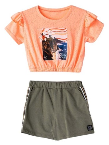 παιδικό σετ μπλούζα για κορίτσι ebita 242101 κοραλί σε προσφορά