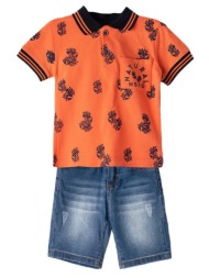 παιδικό σετ μπλούζα για αγόρι hashtag 242831 κοραλί