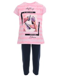 παιδικό σετ μπλούζα για κορίτσι ebita 242120 ροζ
