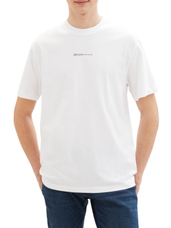 ανδρική κοντομάνικη μπλούζα tom tailor 1040880-20000 ασπρο σε προσφορά