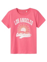 παιδική μπλούζα βαμβακερή για κορίτσι name it 13227462-camelliarose ροζ