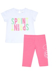 παιδικό σετ μπλούζα για κορίτσι sprint 241-2040-100 ασπρο