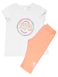 παιδικό σετ μπλούζα για κορίτσι sprint 241-2046-100 ασπρο