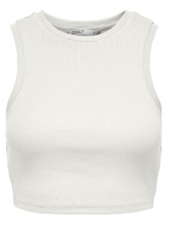 γυναικεία crop top αμάνικη μπλούζα only 15282771 ασπρο
