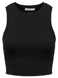 γυναικεία crop top αμάνικη μπλούζα only 15282771 μαύρο