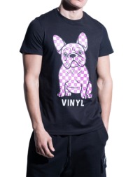 ανδρική μπλούζα κοντομάνικη vinyl 36544-01 μαύρο