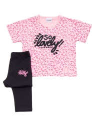 παιδικό σετ μπλούζα για κορίτσι trax 45128 ροζ