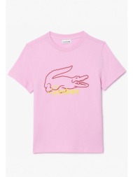 παιδική μπλούζα lacoste tj7726-iu9 ροζ