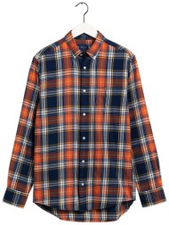 gant ανδρικό πουκάμισο με καρό σχέδιο regular fit windblown flannel