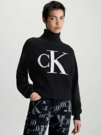 calvin klein μπλούζα πλεκτή - πουλόβερ με ζιβάγκο σε προσφορά