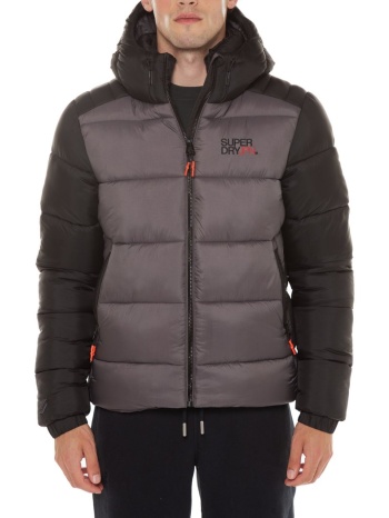 puffer μπουφάν hooded colour block sports puffer jacket σε προσφορά