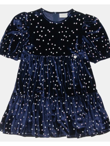 φόρεμα με βολάν και glitter λεπτομέρειες - μπλε σε προσφορά