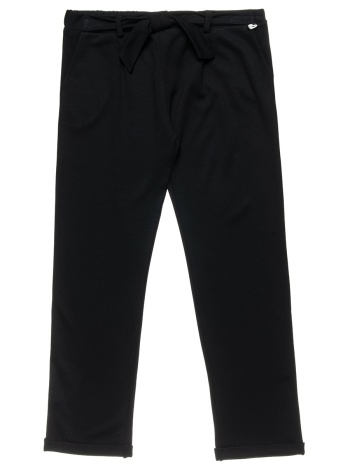 παντελόνι από ελαστικό ύφασμα με διακοσμητικό φιόγκο - μαυρο σε προσφορά