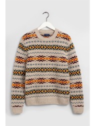 gant ανδρικό μάλλινο πουλόβερ με μικροσχέδια fair isle