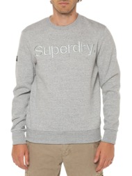 φούτερ tonal embroidered logo crew sweatshirt superdry