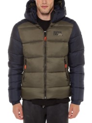 puffer μπουφάν hooded colour block sports puffer jacket superdry