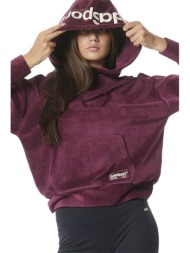body action women s velour oversized hoodie γυναικείο (061322 grape mauve-13)