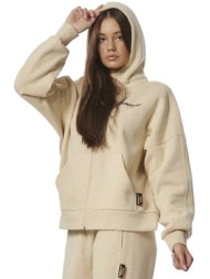 body action women s lounge fleece sweatshirt ζακέτα με κουκούλα γυναικεί (071321 aesthetic beige mel