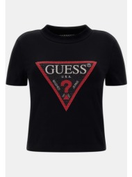 t-shirt ss mn triangle strass tee guess