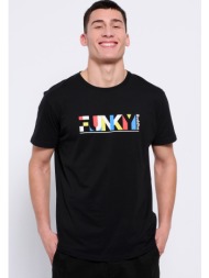 loose fit t-shirt με colorblock branded τύπωμα