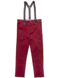 παντελόνι με αποσπώμενες τιράντες και τσέπες - κοκκινο