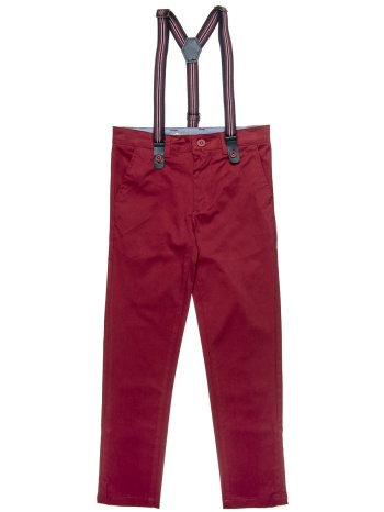 παντελόνι με αποσπώμενες τιράντες και τσέπες - κοκκινο σε προσφορά