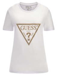 t-shirt gold triangle guess