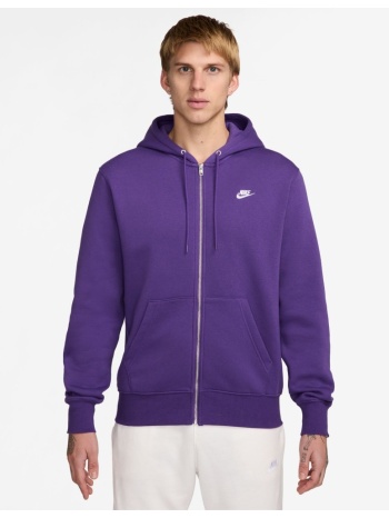 nike club ανδρική μωβ φούτερ ζακέτα με κουκούλα σε προσφορά