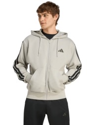 adidas essentials 3-stripes hoodie αντρική φούτερ ζακέτα γκρι