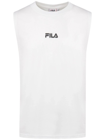 fila ανδρική αμάνικη λευκή μπλούζα cotton