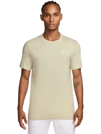 nike sportswear club ανδρικό t-shirt εκρου