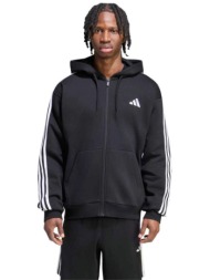 adidas essentials ανδρική μαύρη τρίριγη ζακέτα με κουκούλα