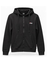 fila felia brushed fleece γυναικεία φούτερ ζακέτα με κουκούλα μαύρη