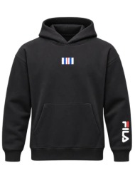 fila timoa brushed fleece παιδική φούτερ μπλούζα με κουκούλα