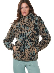 body action half-zip printed sherpa γυναικεία fleece μπλούζα