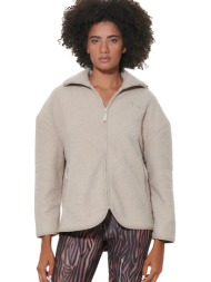 body action oversized fleece γυναικεία ζακέτα μπεζ