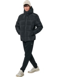 body action ανδρικό μαύρο puffer μπουφάν με κουκούλα