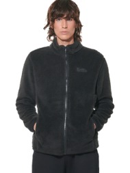 body action fluffy fleece ανδρική ζακέτα μαύρη