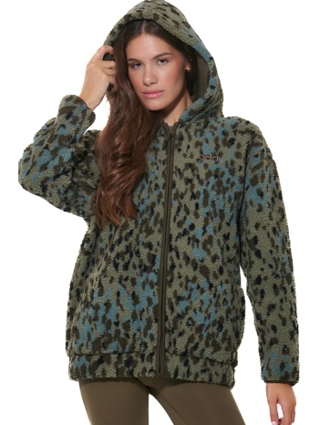 body action sherpa fleece γυναικεία ζακέτα με animal print σε προσφορά
