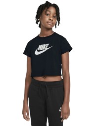 nike παιδικό cropped t-shirt για κορίτσια μαύρο / λευκό