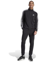 adidas basic ανδρικό σετ φόρμας 3-stripes fleece tracksuit μαύρο