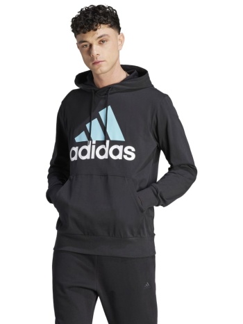 adidas logo ανδρικό μαύρο φούτερ με κουκούλα essentials σε προσφορά