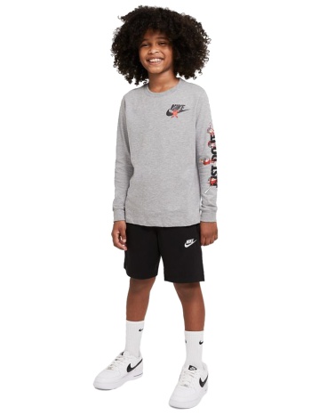 nike sportswear παιδική βαμβακερή βερμούδα μαύρη σε προσφορά