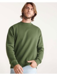 roly κλασική basic ανδρική μπλούζα φούτερ πράσινη