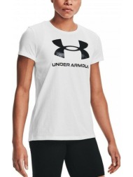 under armour live γυναικείο λευκό t-shirt με logo